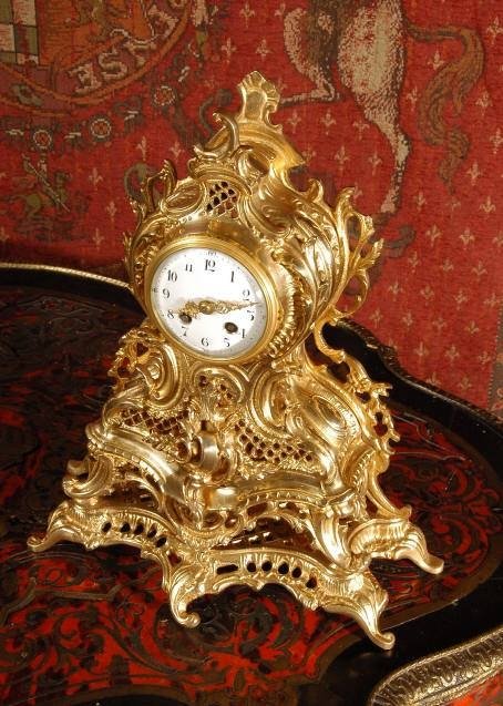 fig 3. **** SOLD **** ROCOCO Antique French Boudoir Clock